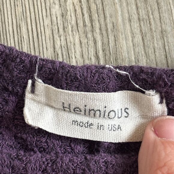 Heimious Made In USA Purple Waffle Shirt Size Medium - Picture 3 of 8